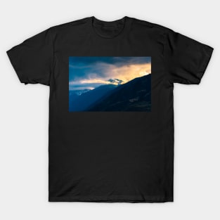 Snowy Mountain Autumn Sunset T-Shirt